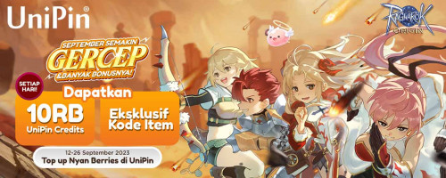 Top Up ROO di Bulan September Makin GERCEP & Banyak Bonusnya! Dapatkan Kode Item & 10.000 UniPin Credits